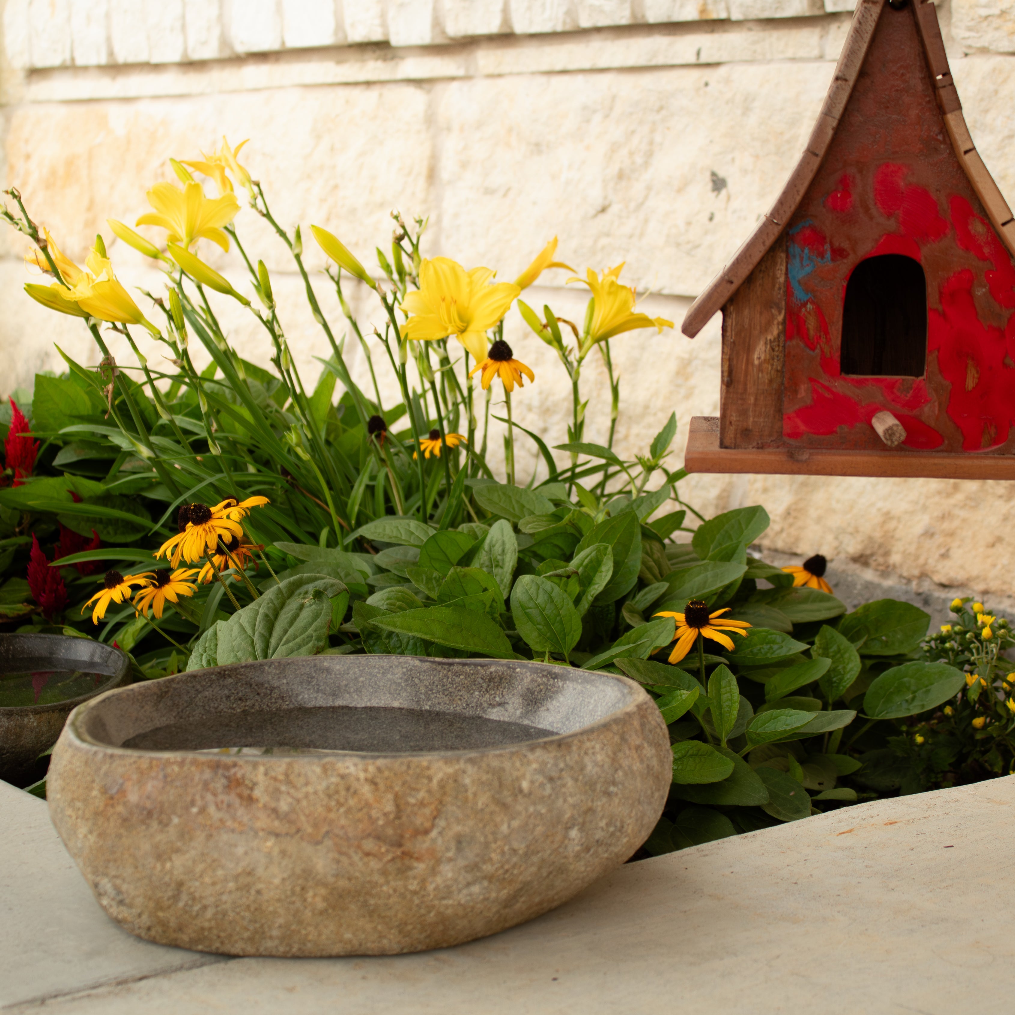 River Rock Bird Bath