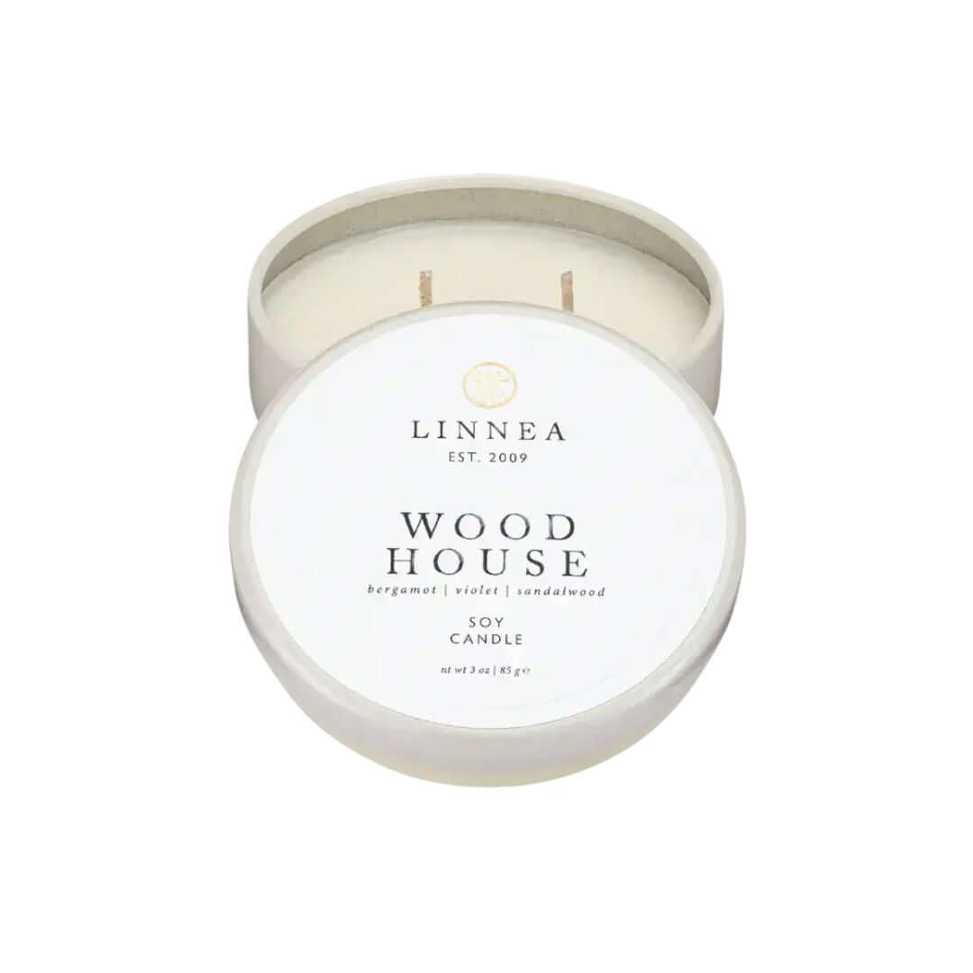 Linnea Candle, Petite Tin Wood House - Solange & Frances