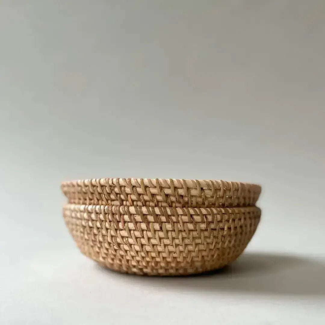 Rattan Round Baskets - Set of 2 - Solange & Frances
