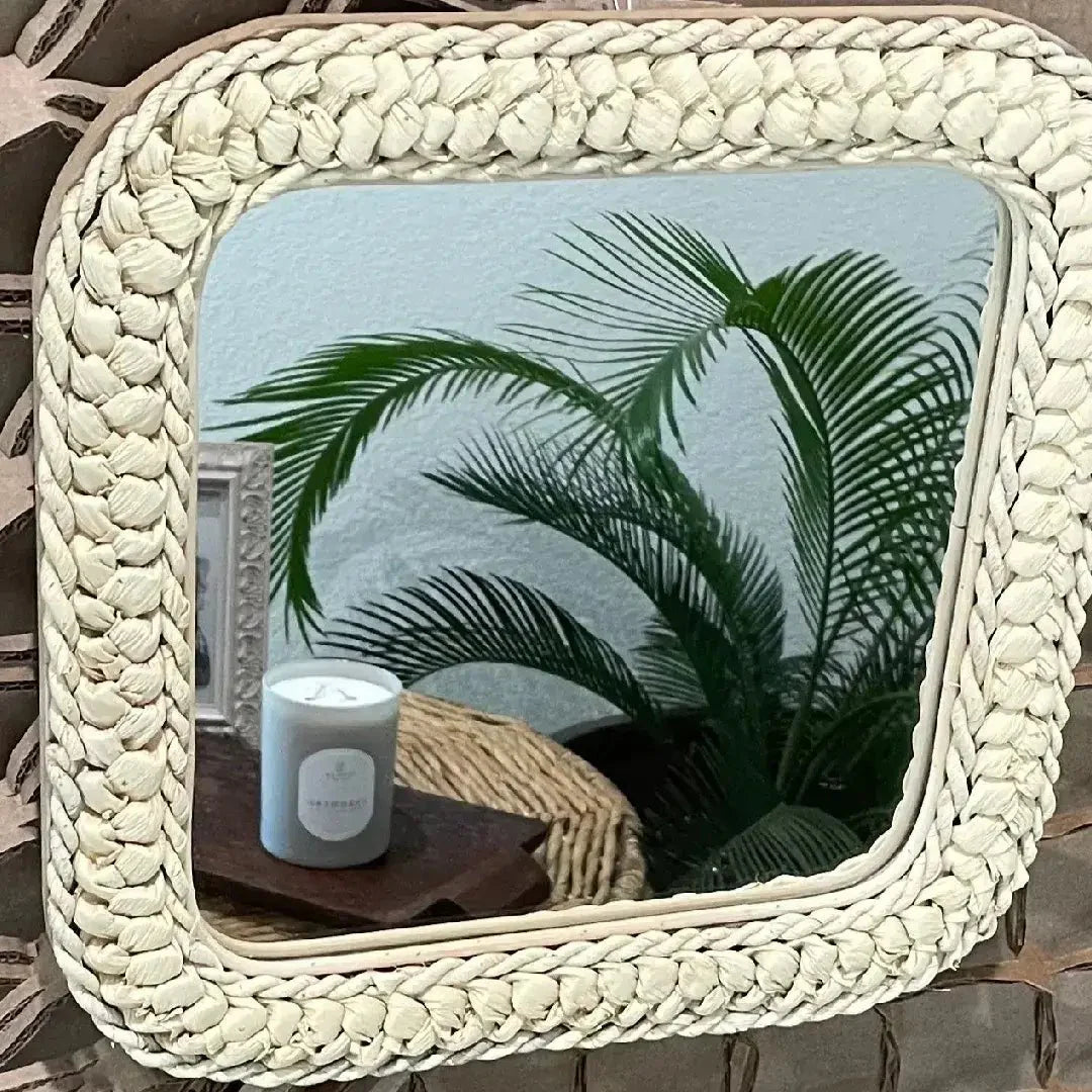 Rattan Square Mirror, Small - Solange & Frances
