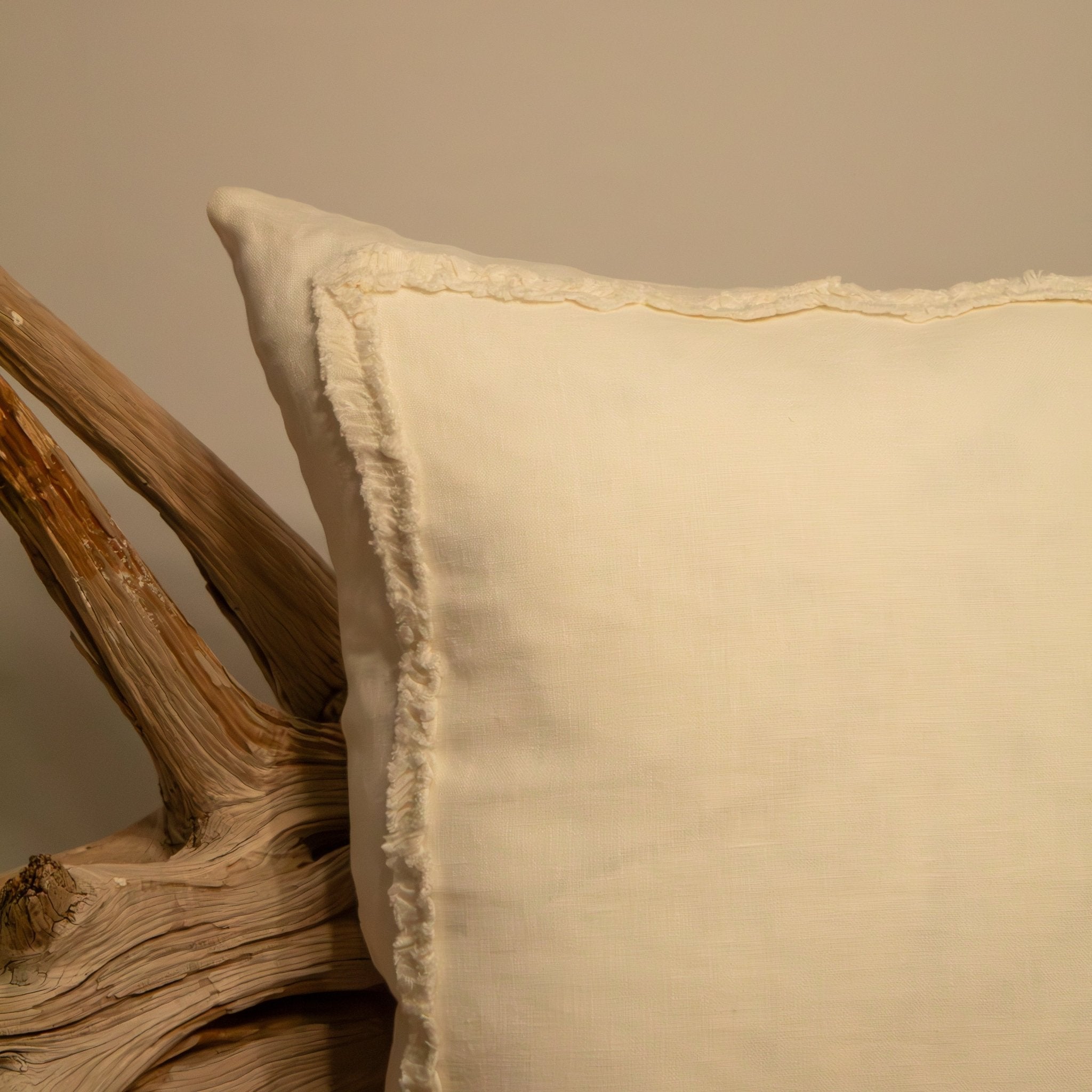 Ruffled Linen Throw Pillow - Solange & Frances