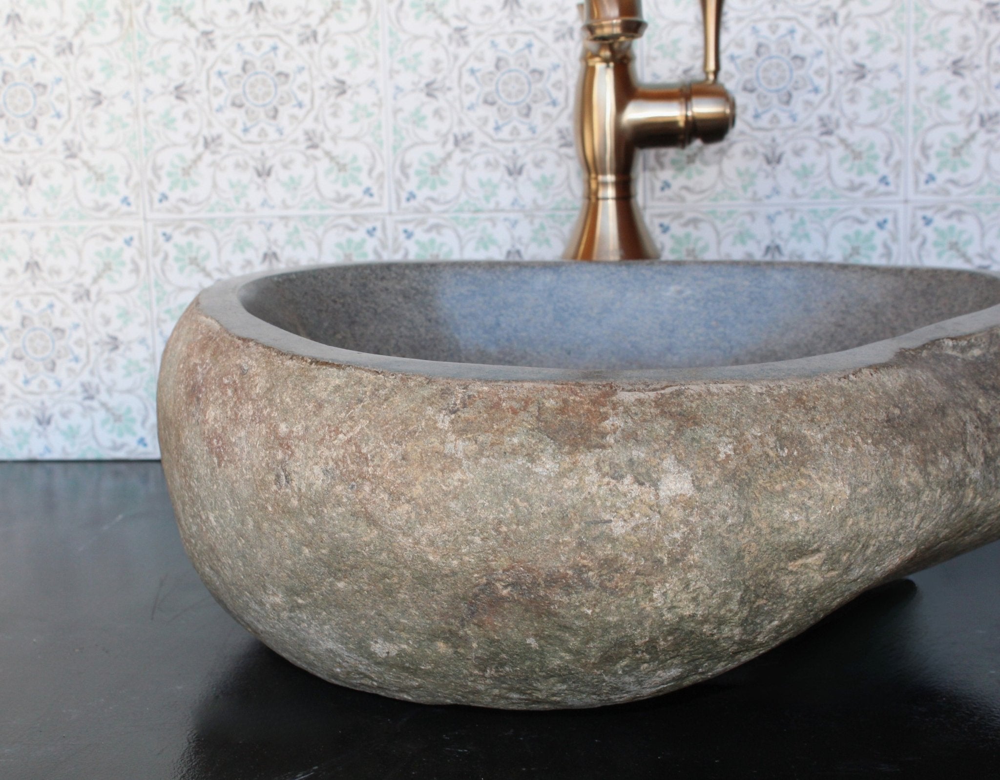 Small River Rock Vessel Sink Twin Matching Set - Solange & Frances