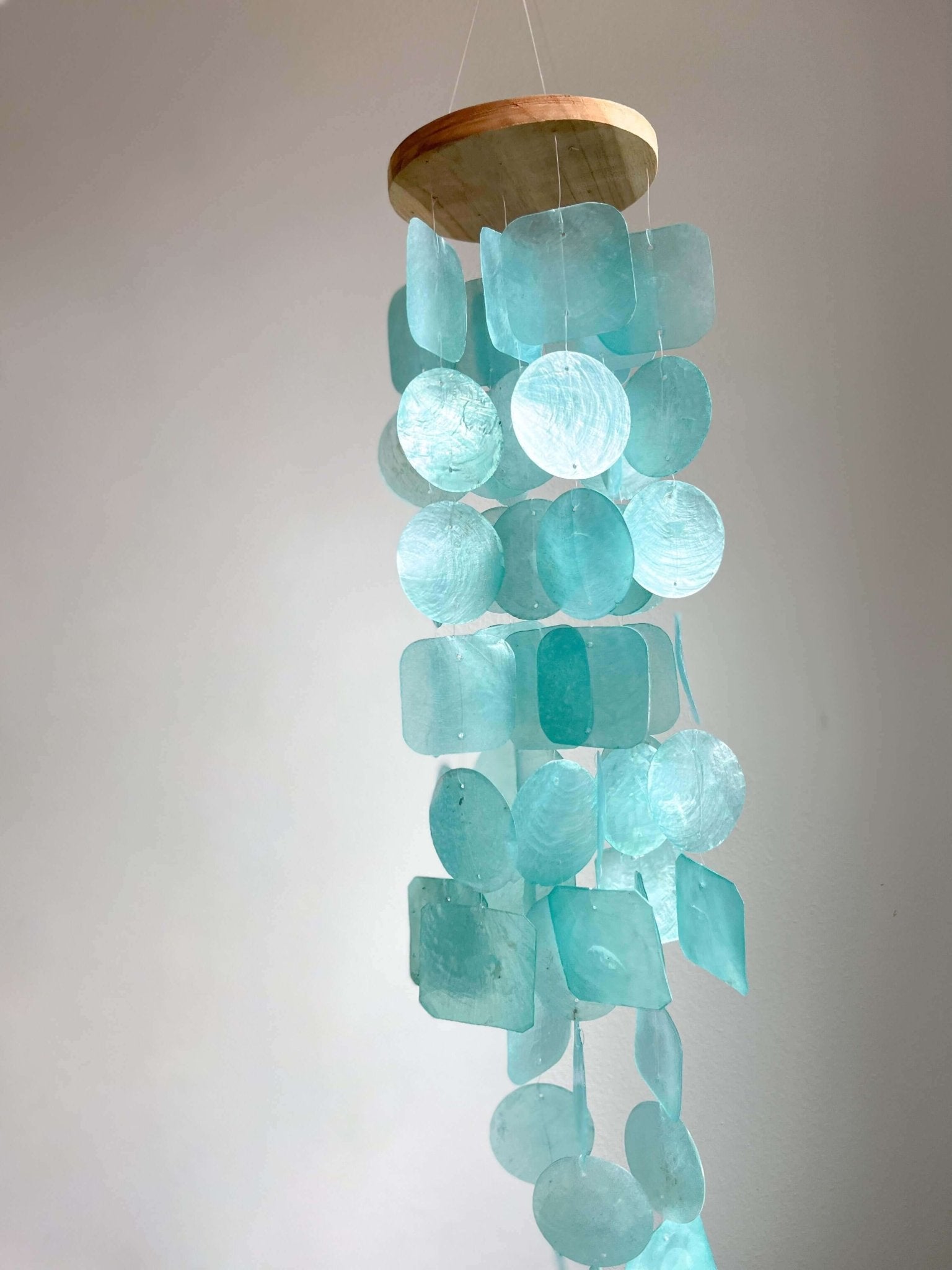 Wind Chimes for Outside - Capiz Shell - Turquoise - Solange & Frances