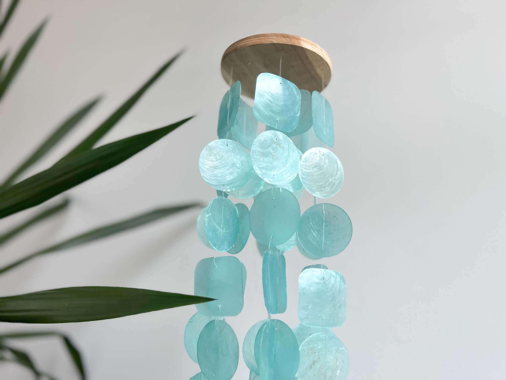 Wind Chimes for Outside - Capiz Shell - Turquoise - Solange & Frances