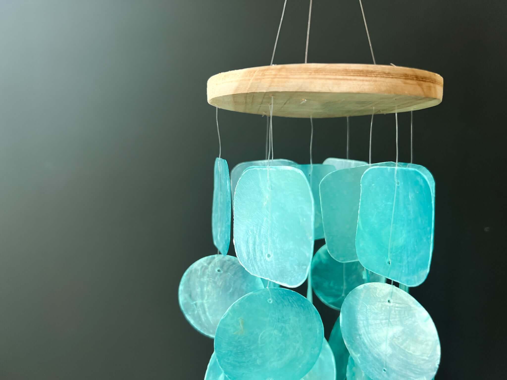 Wind Chimes for Outside - Capiz Shell - Turquoise - Solange & Frances