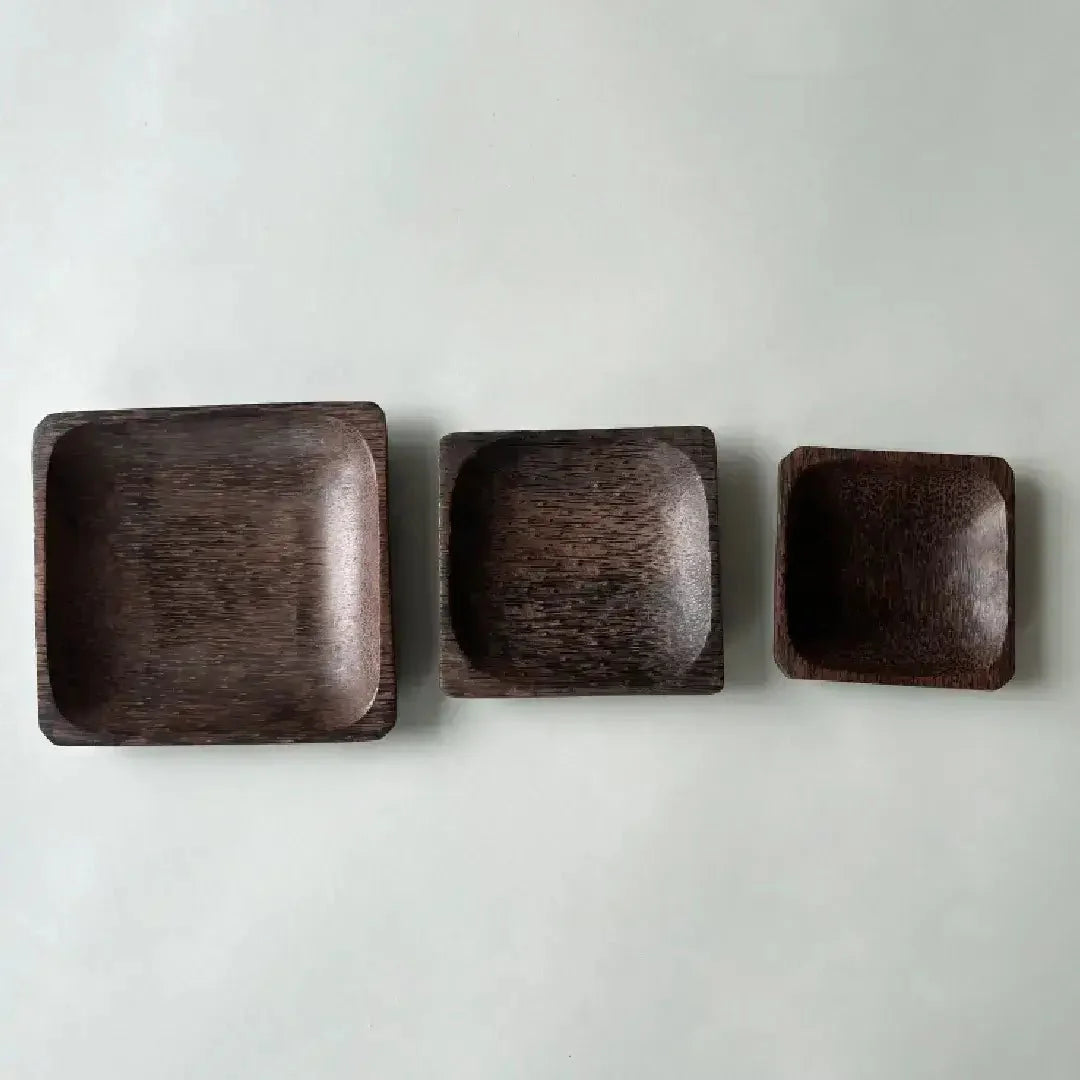 Wood Square Plate Trio - Solange & Frances