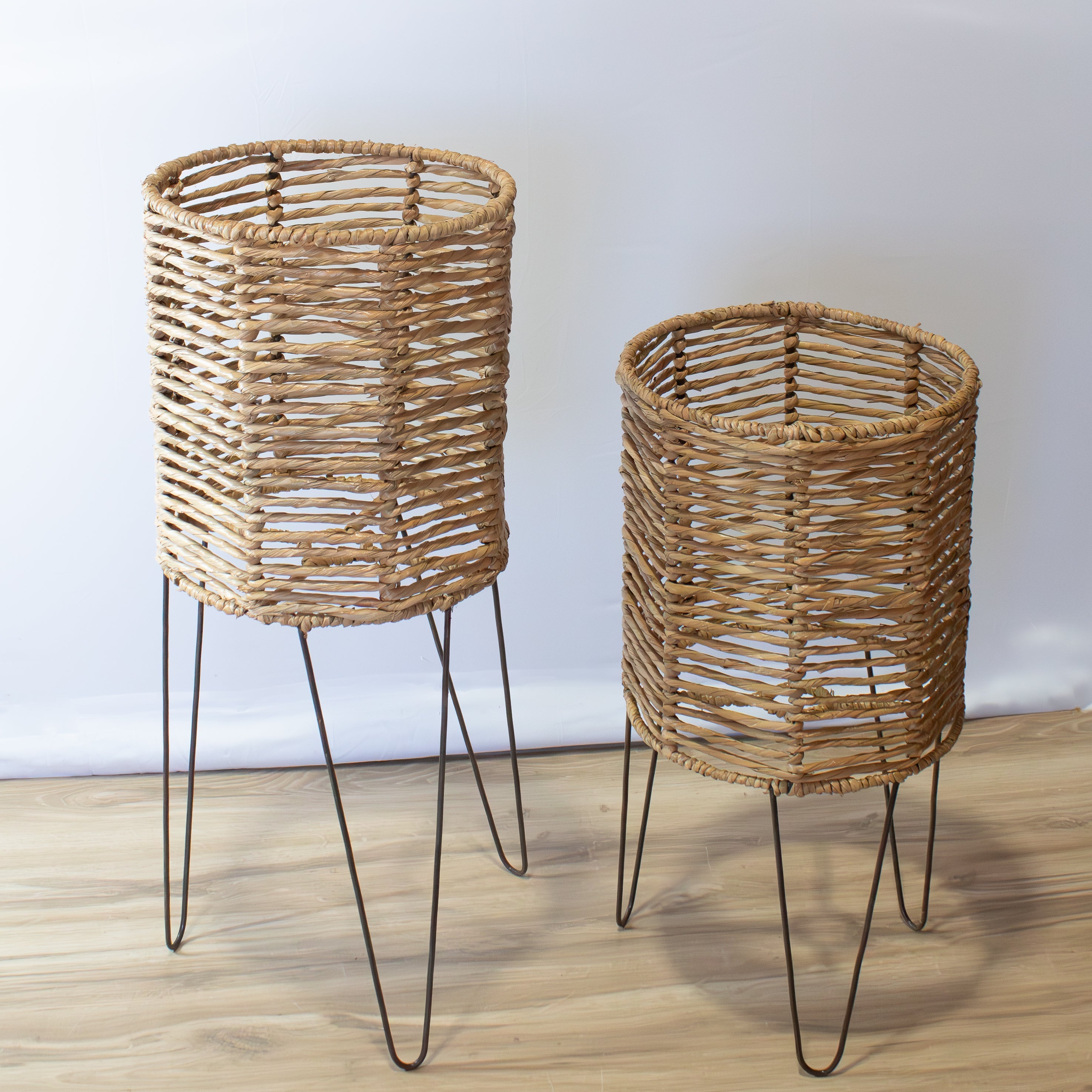 Woven Seagrass Barrel Planter