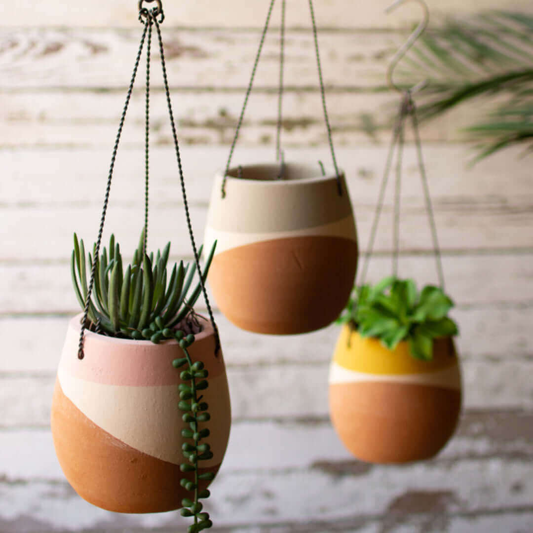 Clay Hanging Pots - Set of 3 - Solange & Frances