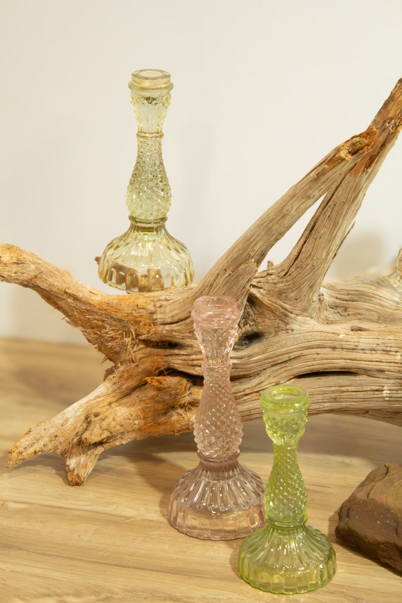 Colored Glass Taper Candle Holders, Set of 6 - Solange & Frances