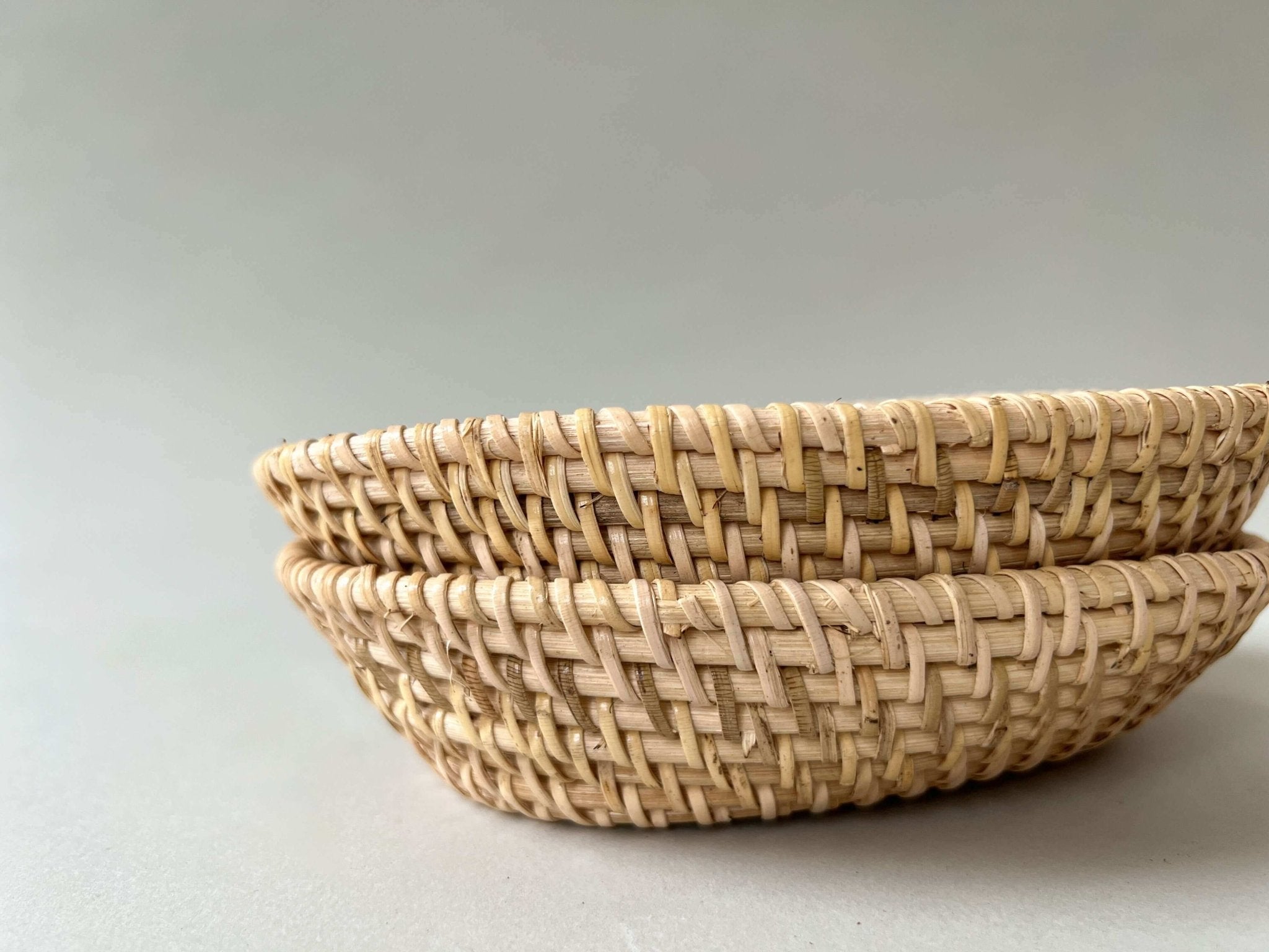 Rattan Oval Stacking Baskets - Set of 2 - Solange & Frances