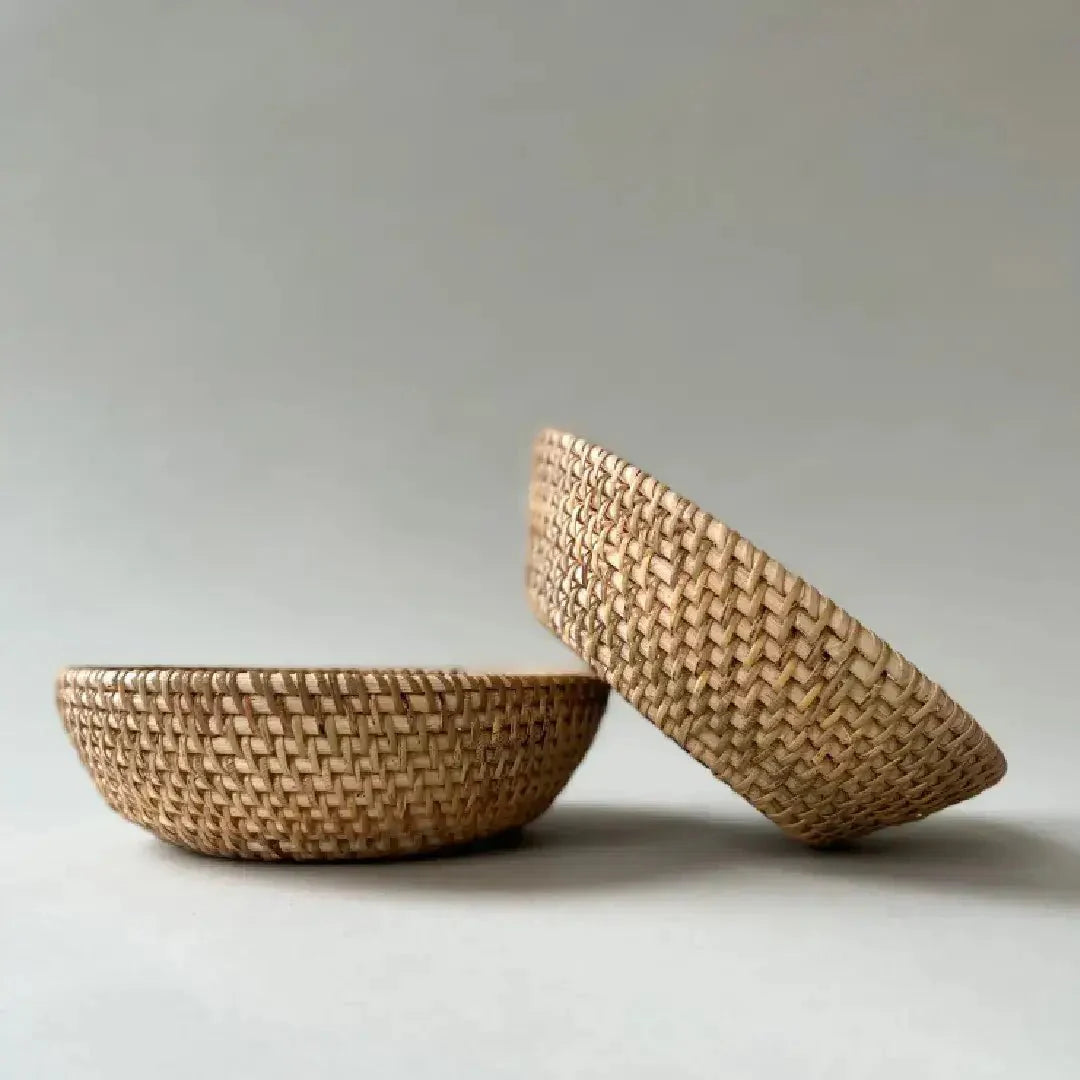 Rattan Round Baskets - Set of 2 - Solange & Frances