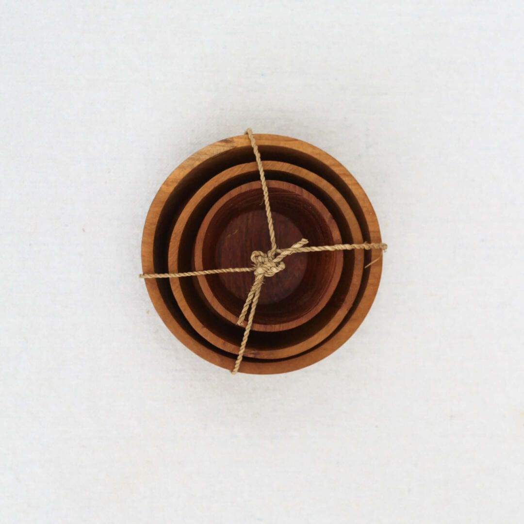 Teak Pinch Bowls Set of 3 - Solange & Frances
