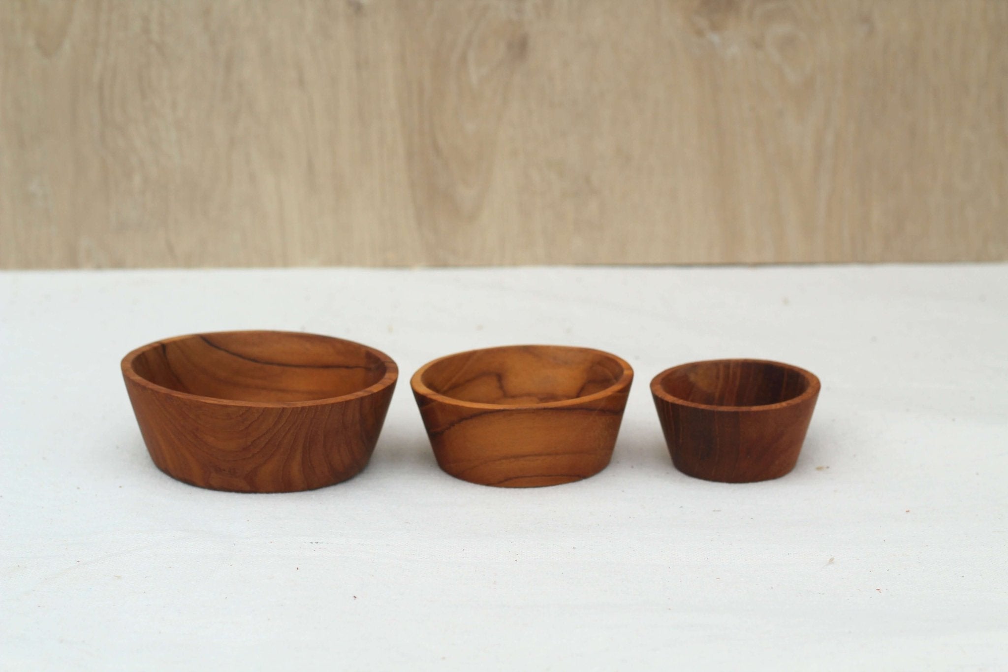 Teak Pinch Bowls Set of 3 - Solange & Frances