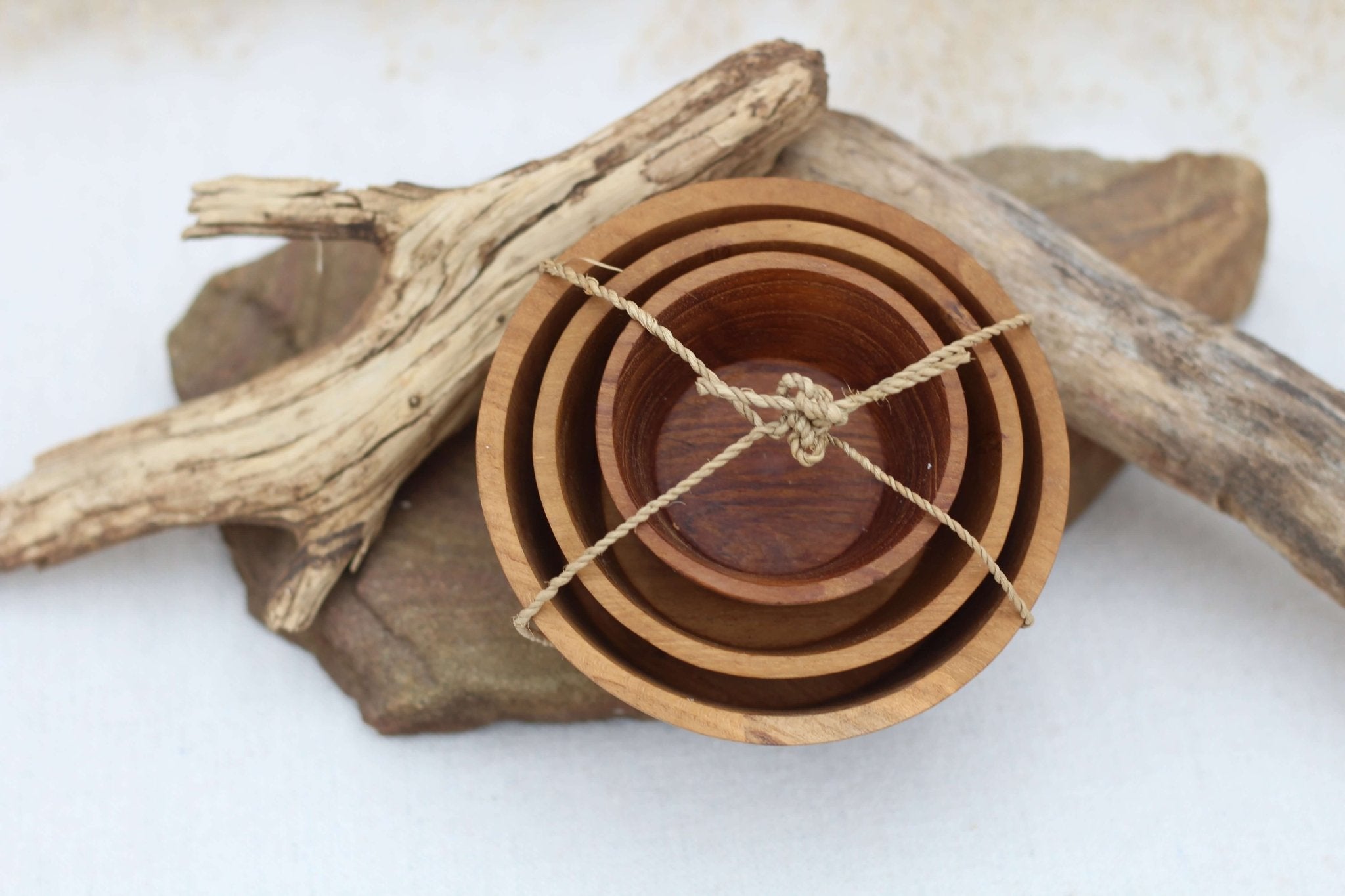 Teak Pinch Bowls Set of 3 - Solange & Frances
