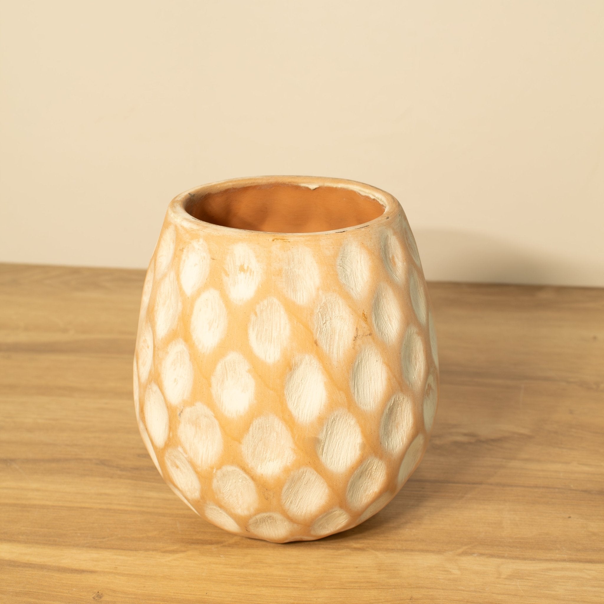 White - washed Clay Terracotta Pot - Solange & Frances