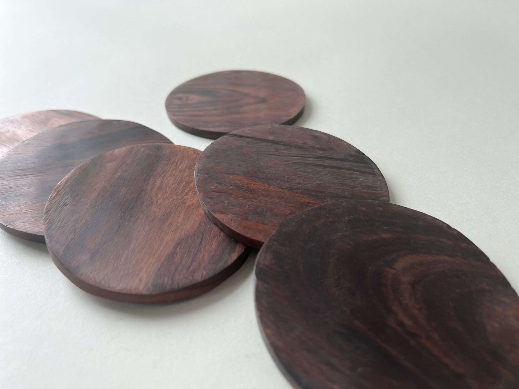Wood Coasters - Round, Set of 6 - Solange & Frances