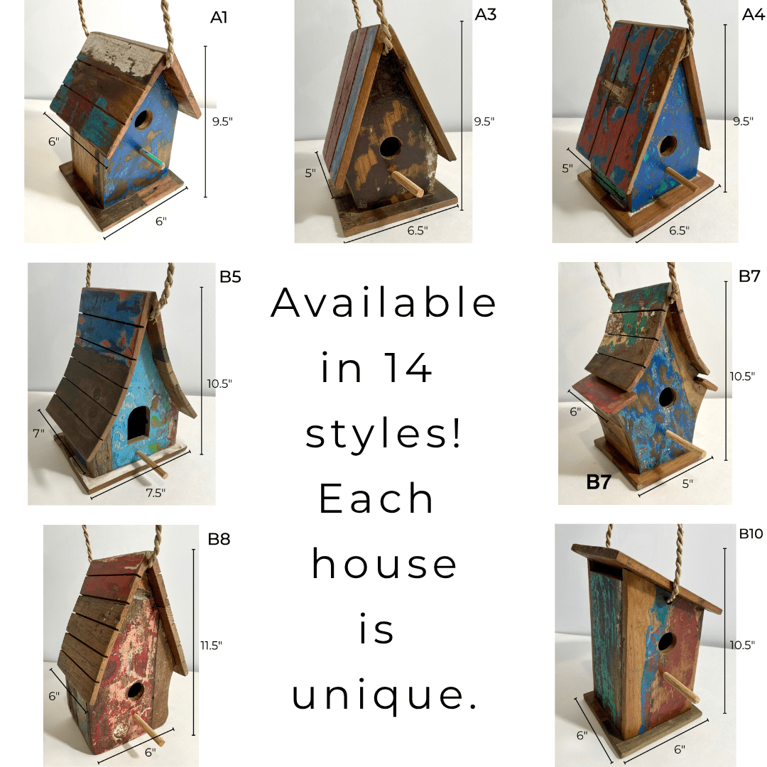 Reclaimed Teak Wood Birdhouse