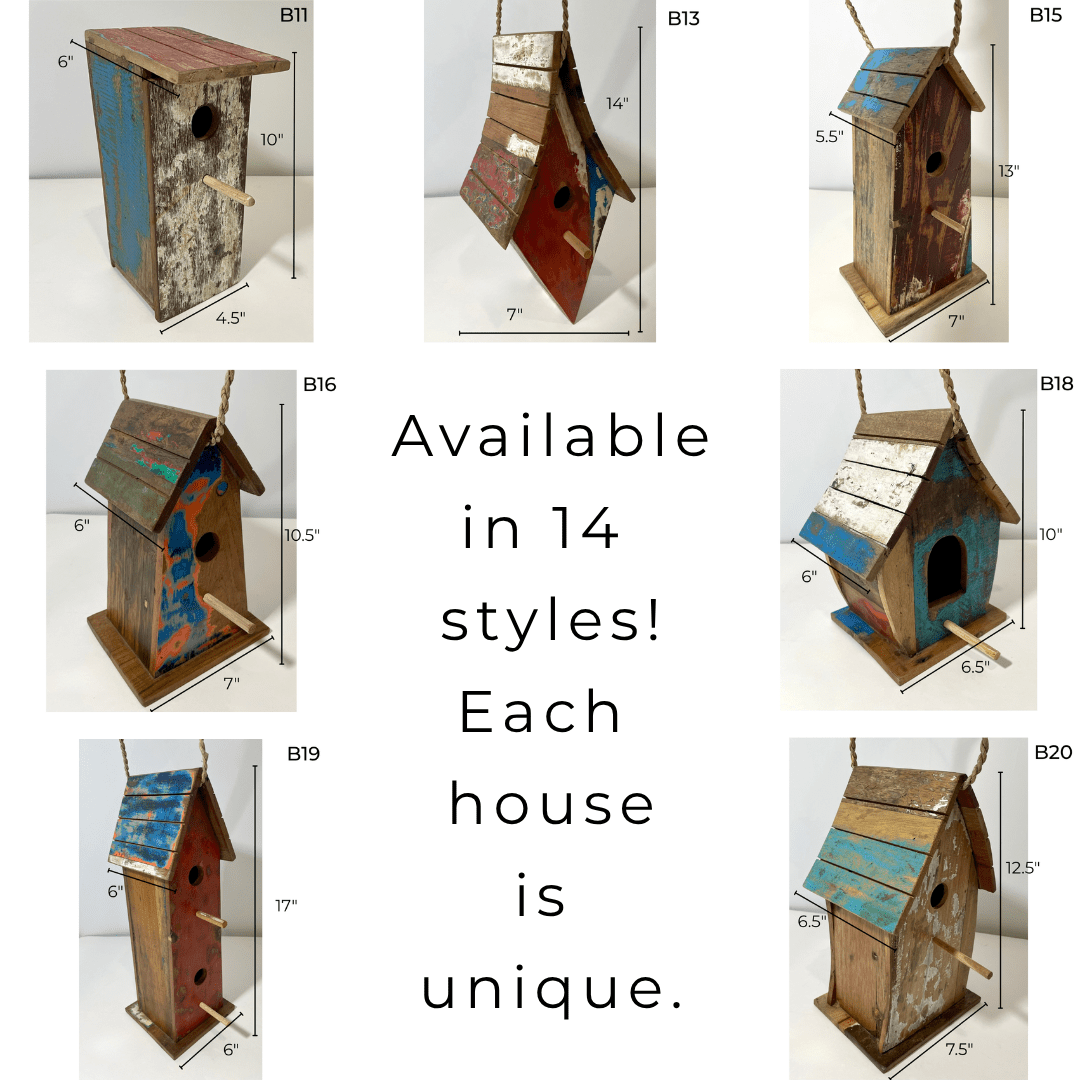 Reclaimed Teak Wood Birdhouse