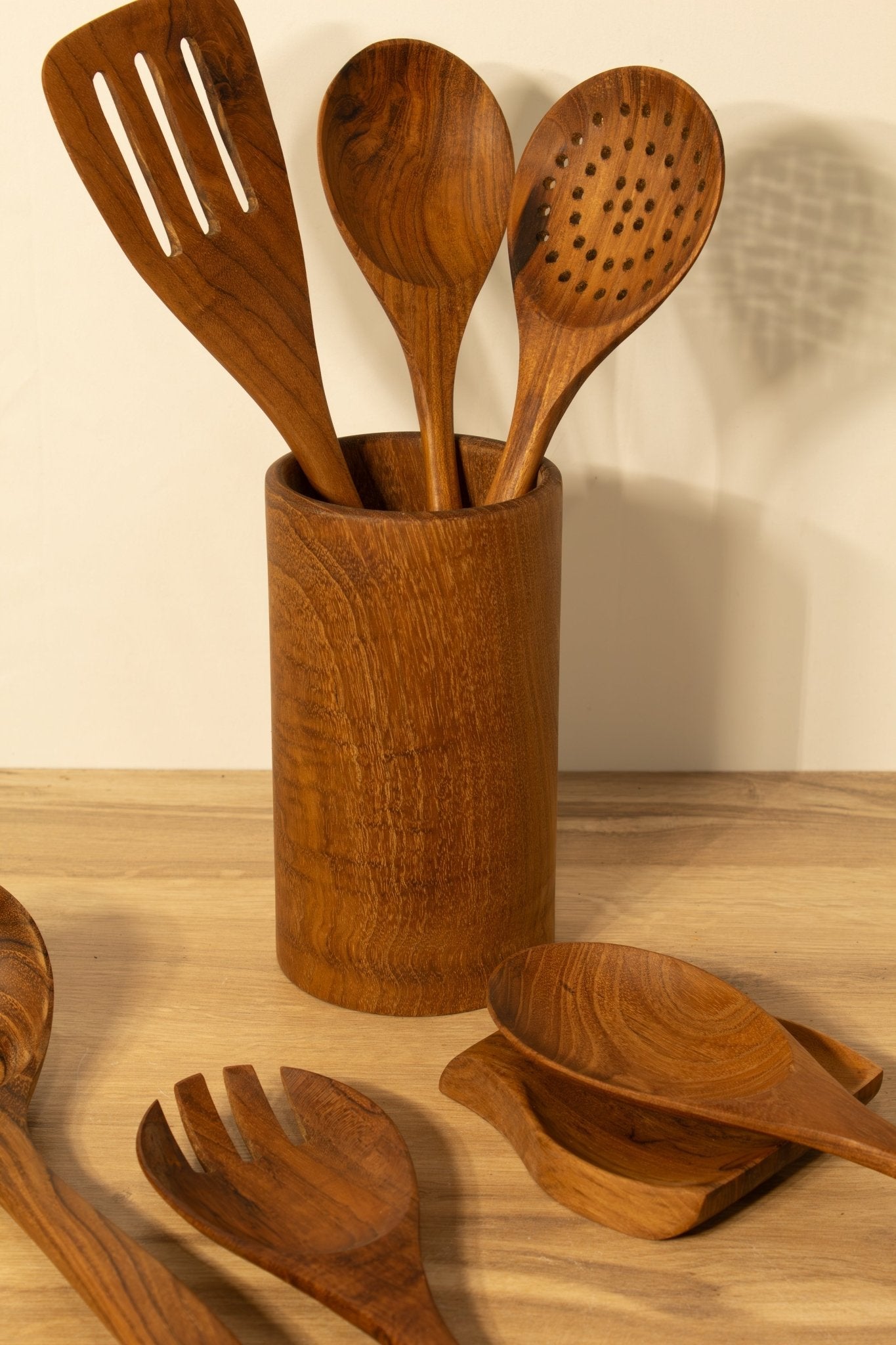Wooden Kitchen Utensils, Teak Set - Solange & Frances