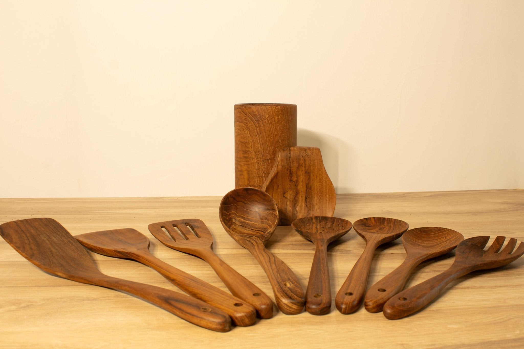 Wooden Kitchen Utensils, Teak Set - Solange & Frances