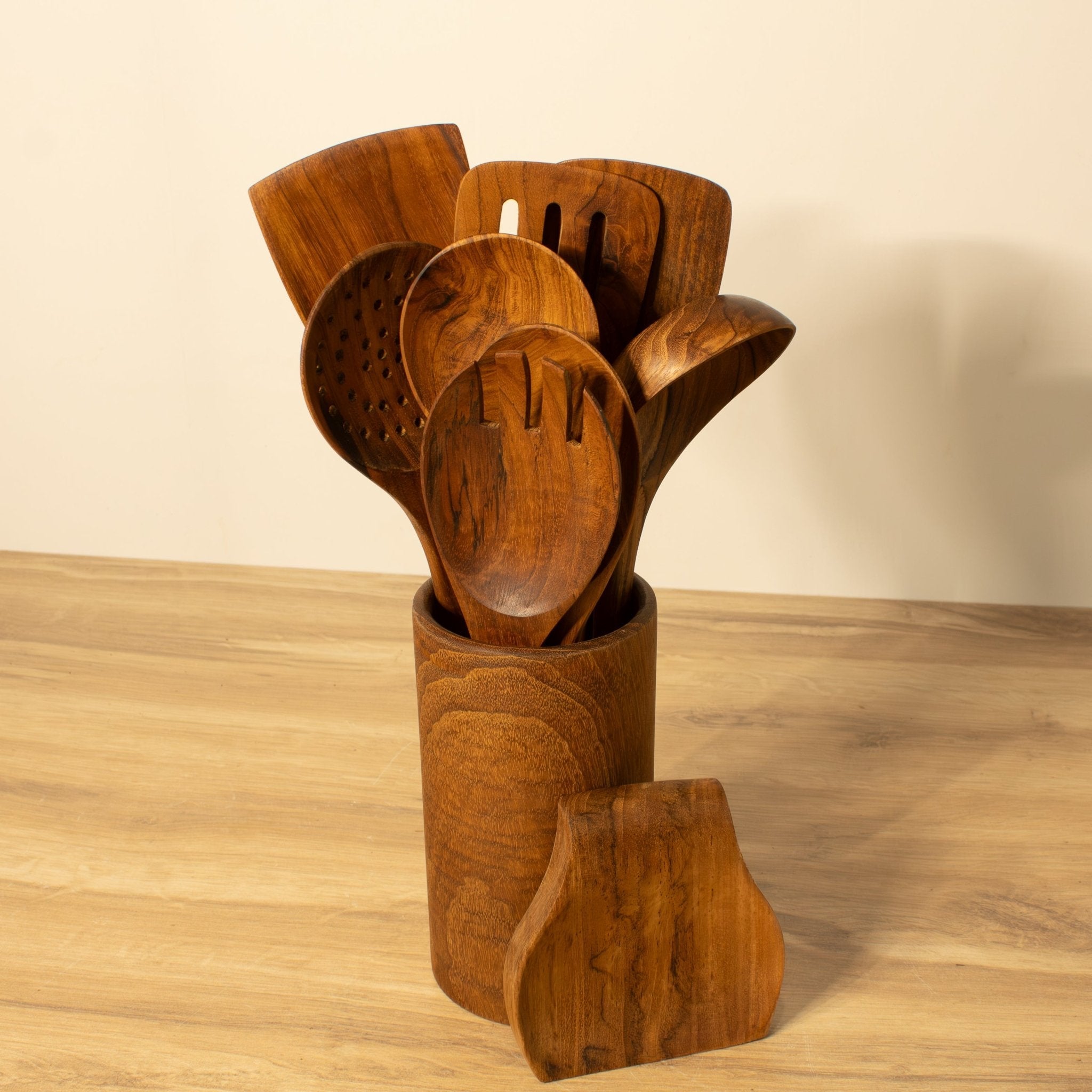 Wooden Kitchen Utensils, Teak Set - Solange & Frances